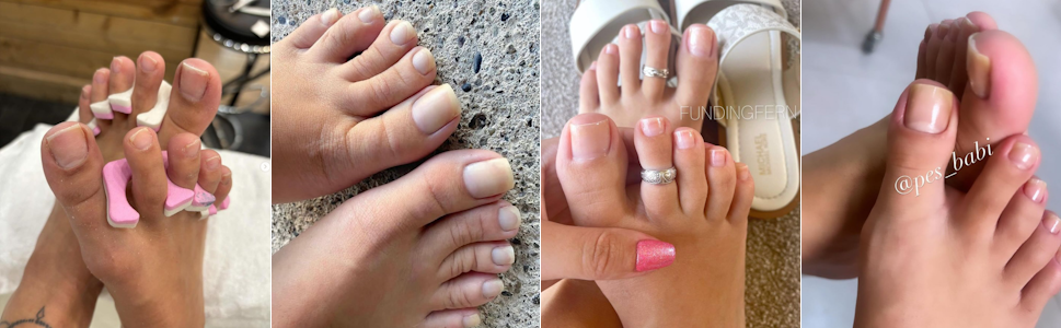 Natural pedicure toenails.